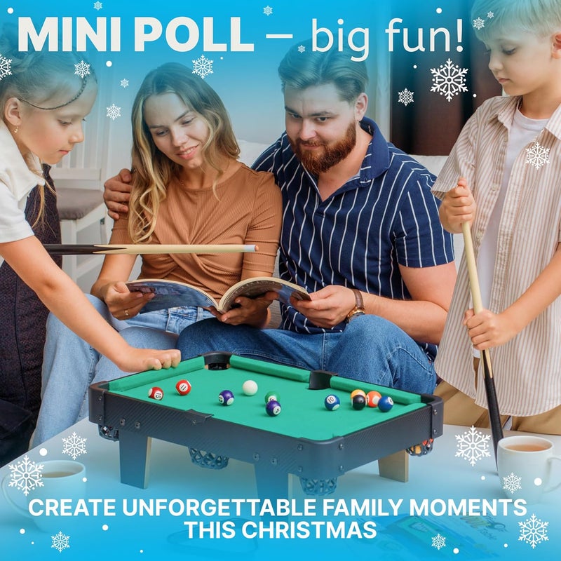 Queensell Mini Pool Table for All Family – 20-Inch Small Pool Table, Tabletop Billiard Table for Family Game Nights - Image 3